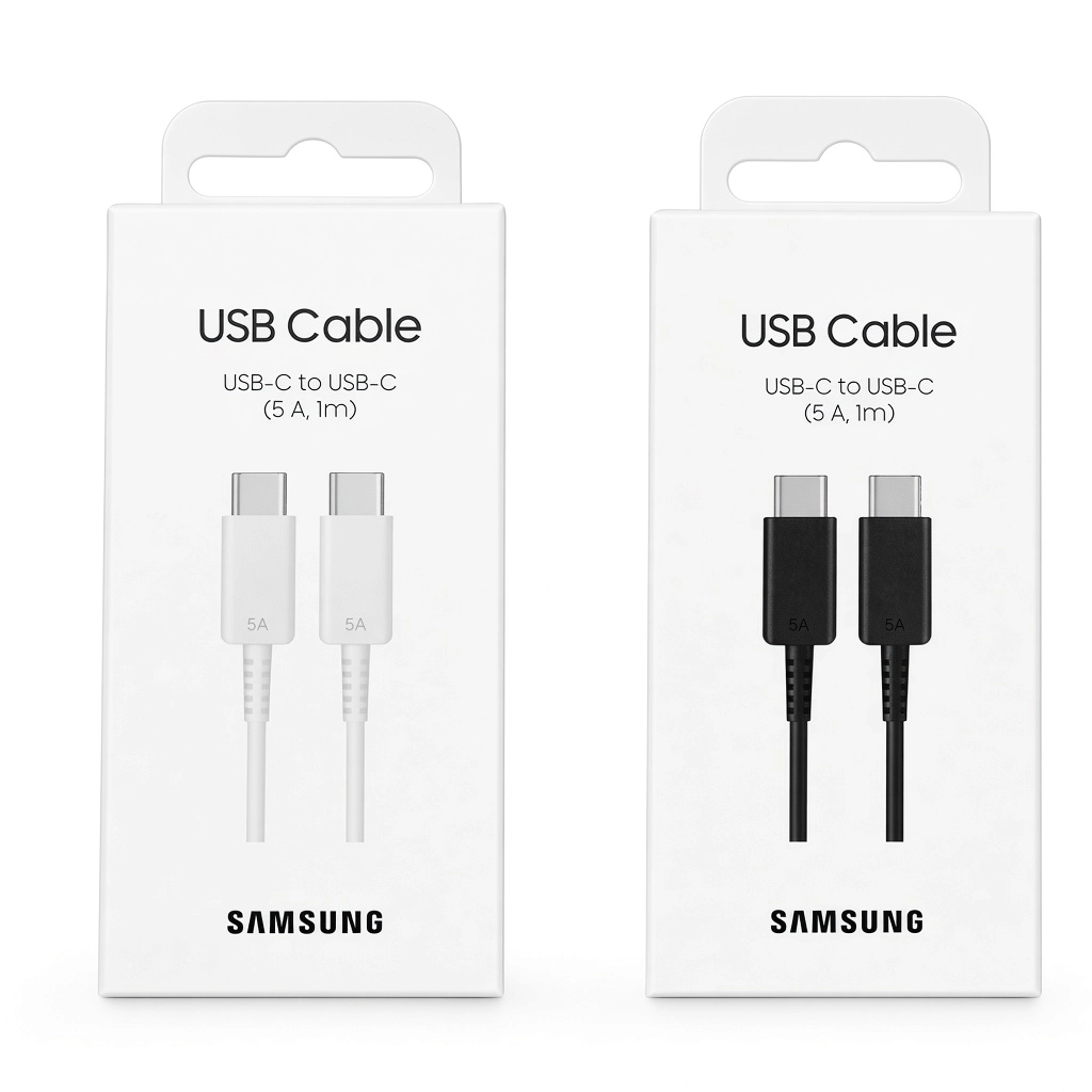 کابل USB-C به USB-C سامسونگ 5A به طول ۱ متر 1 کابل 5 آمپر type c سامسونگ